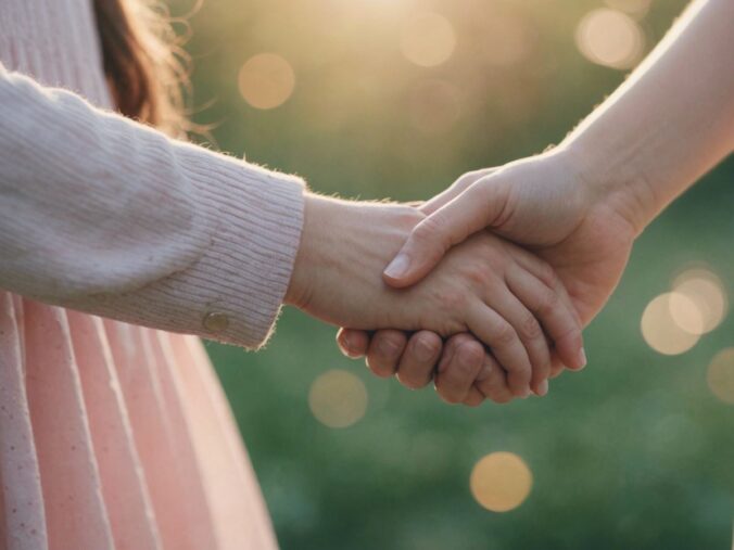 A parent and child holding hands, symbolizing the nurturing and supportive nature of gentle parenting.