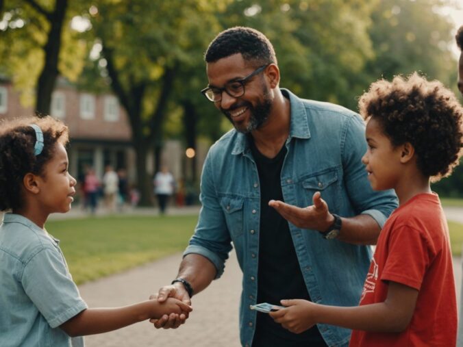 Parents engaging in different activities with their children, representing various parenting styles and their effects.