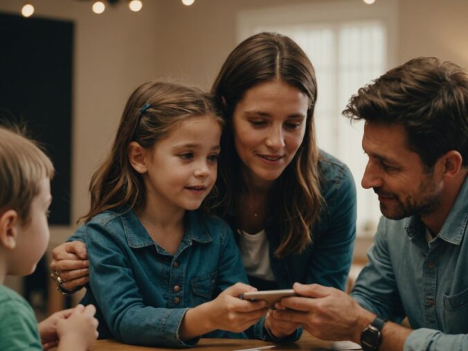 Parents interacting with kids, showcasing different parenting methods.