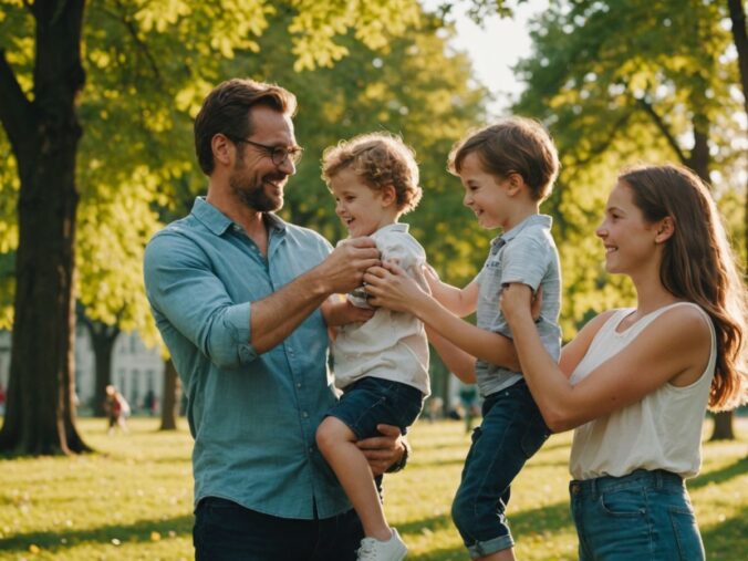 Family enjoying quality time outdoors in a park